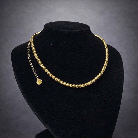 Mayamar Jewelry - Mayamar - 24K Elegant Gold Beaded Necklace 18” Adjustable